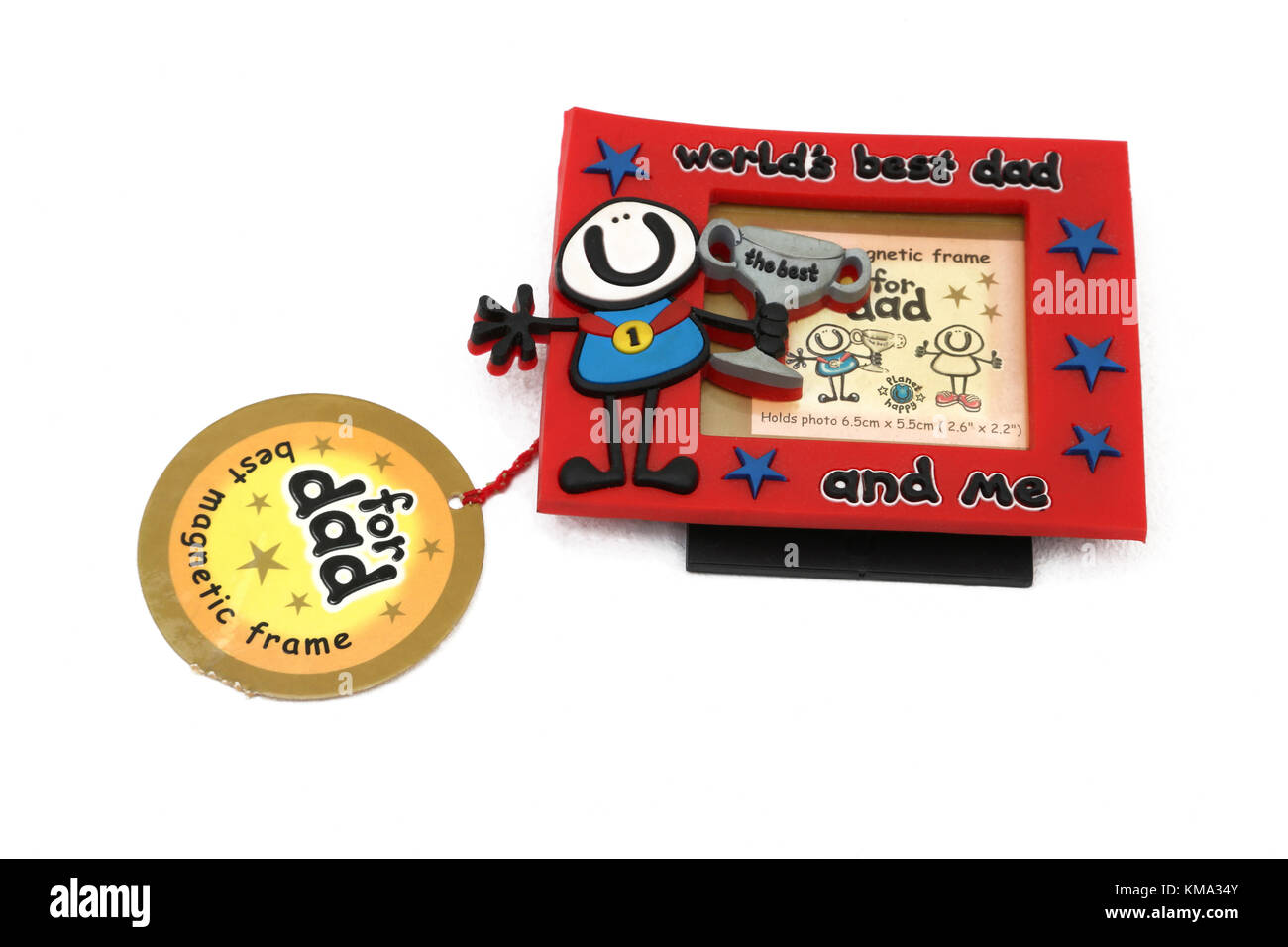 World's Best Dad and Me Magnetic Photo Frame Stock Photo