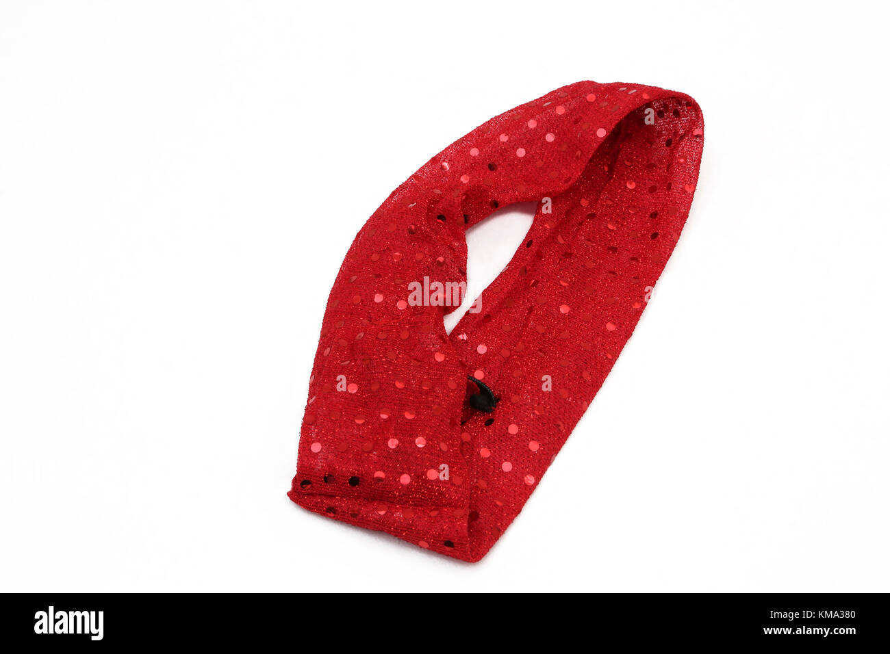 Red Sequinned Hair Band Stock Photo
