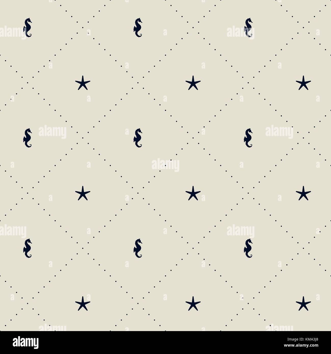 Seamless vector pattern with seahorse and starfish Stock Vector Image ...