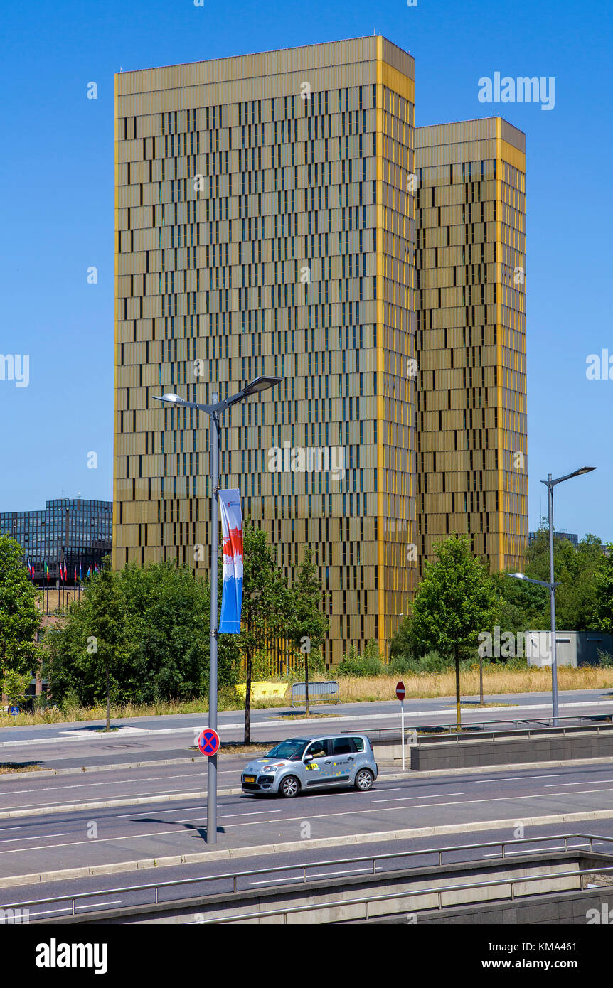 Twin tower of the european Court, Avenue John F. Kennedy, Kirchberg, Luxembourg-city, Luxembourg, Europe Stock Photo