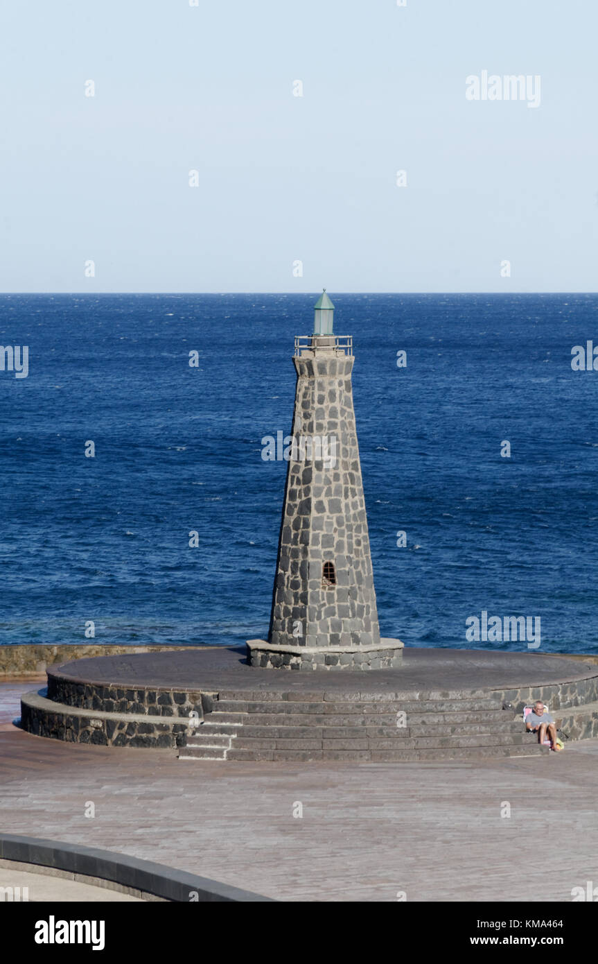 Bajamar tenerife lighthouse beach Stock Photo