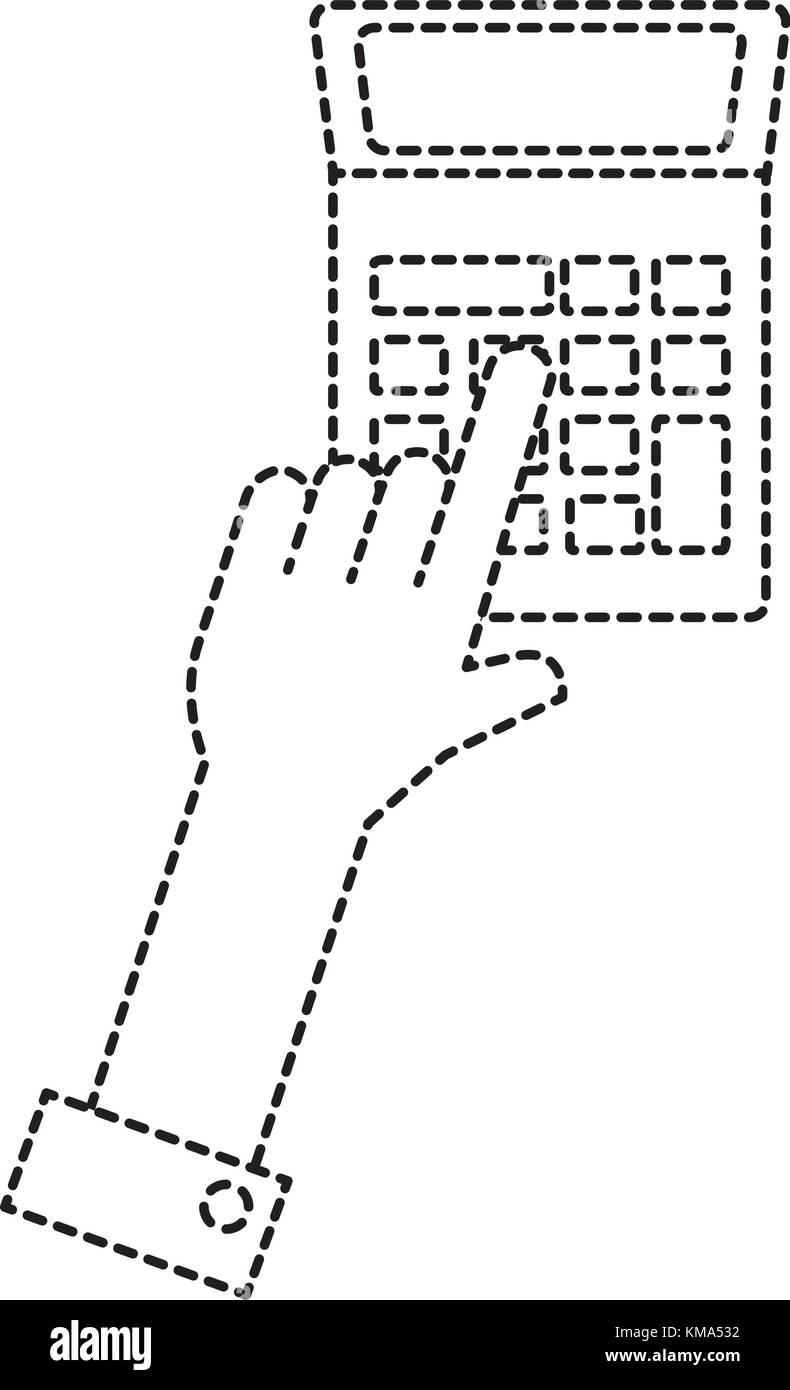 hand with calculator device isolated icon vector illustration design ...