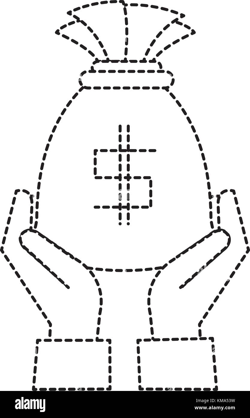 hand with money bag isolated icon vector illustration design Stock ...