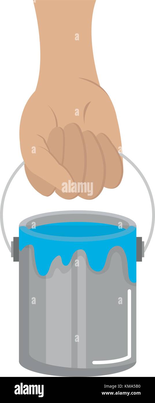 hand with paint pot isolated icon vector illustration design Stock ...