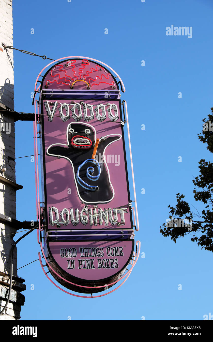 Voodoo Doughnut bakery store in downtown Portland Oregon USA KATHY