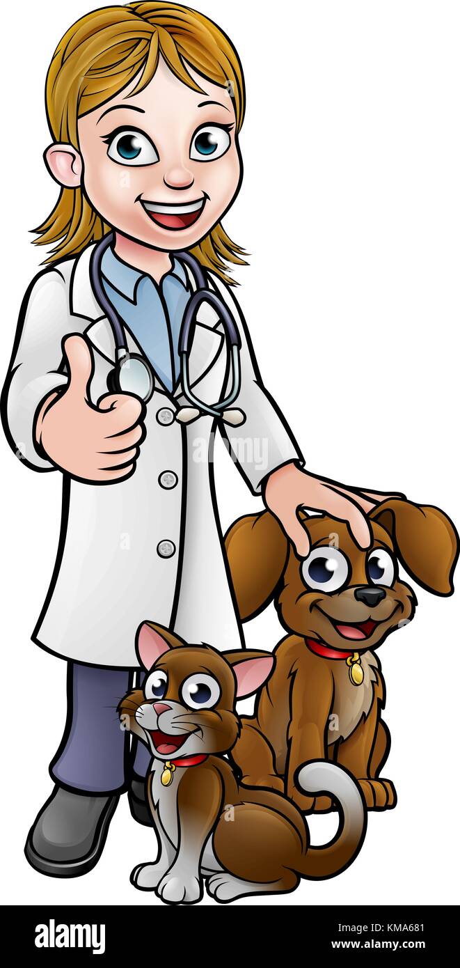 Cartoon illustration vet dog stethoscope hires stock photography and