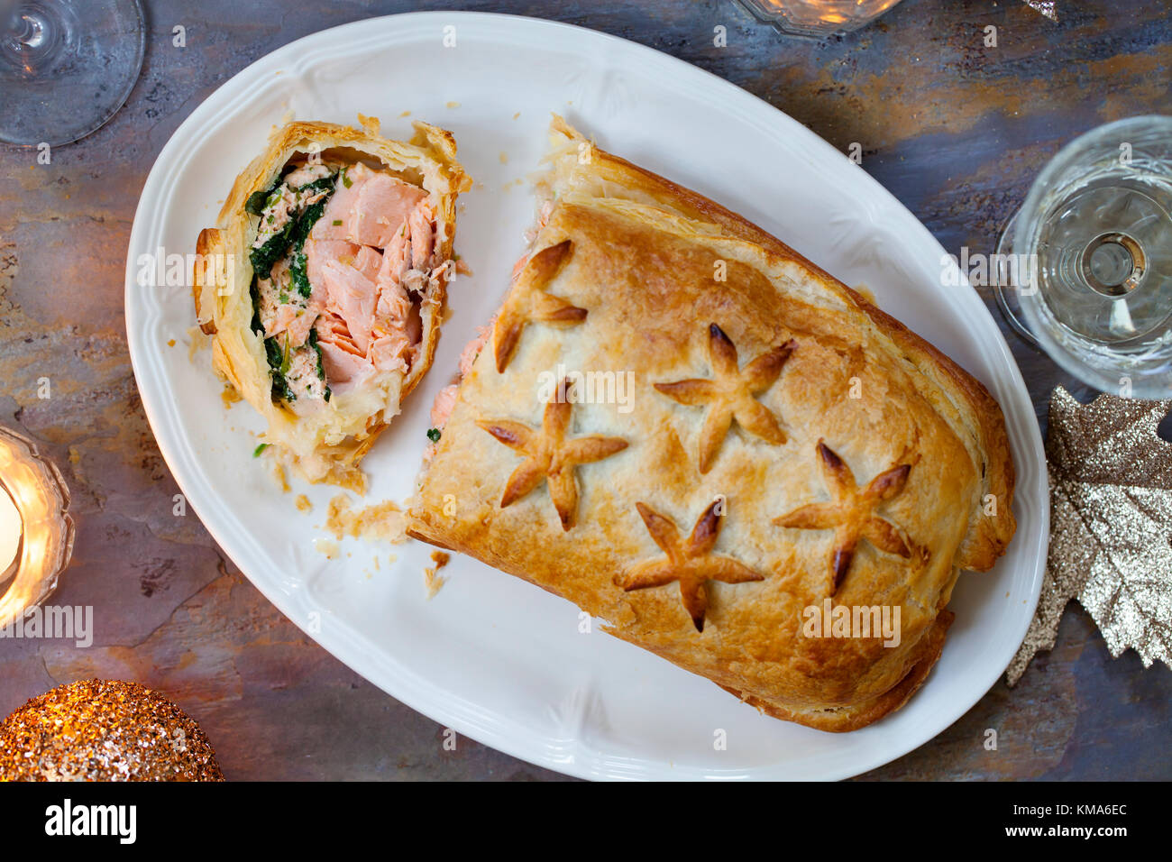 Salmon en croute Stock Photo Alamy