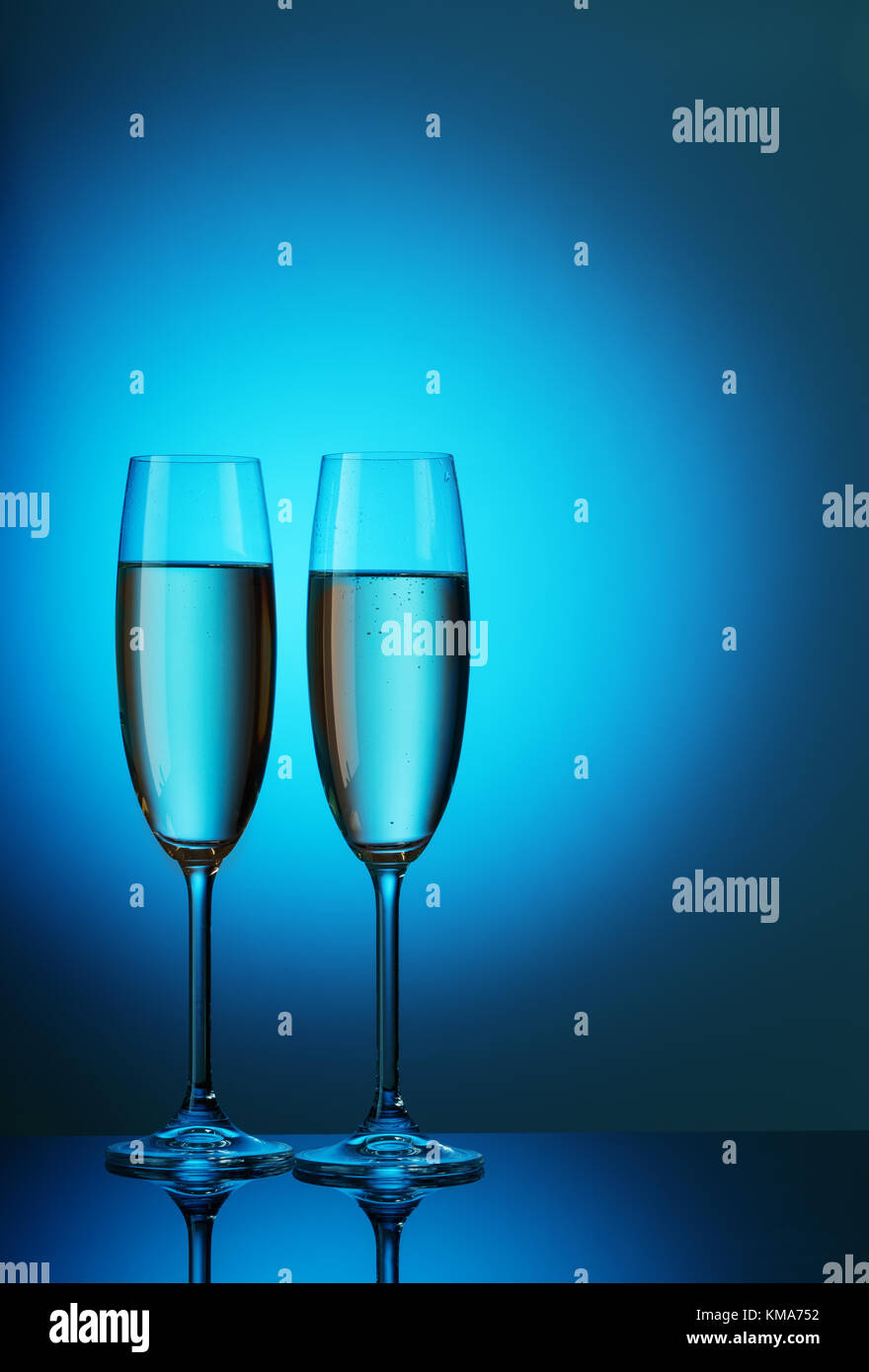 Two crystal glasses with champagne Stock Photo Alamy