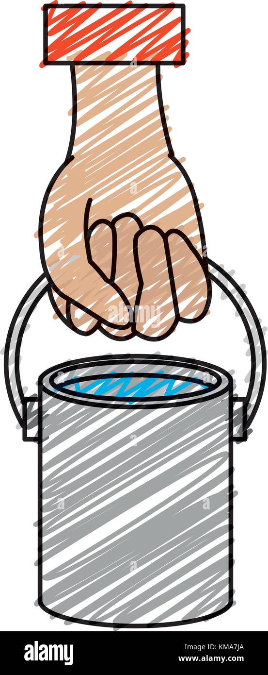 hand with paint pot isolated icon vector illustration design Stock ...