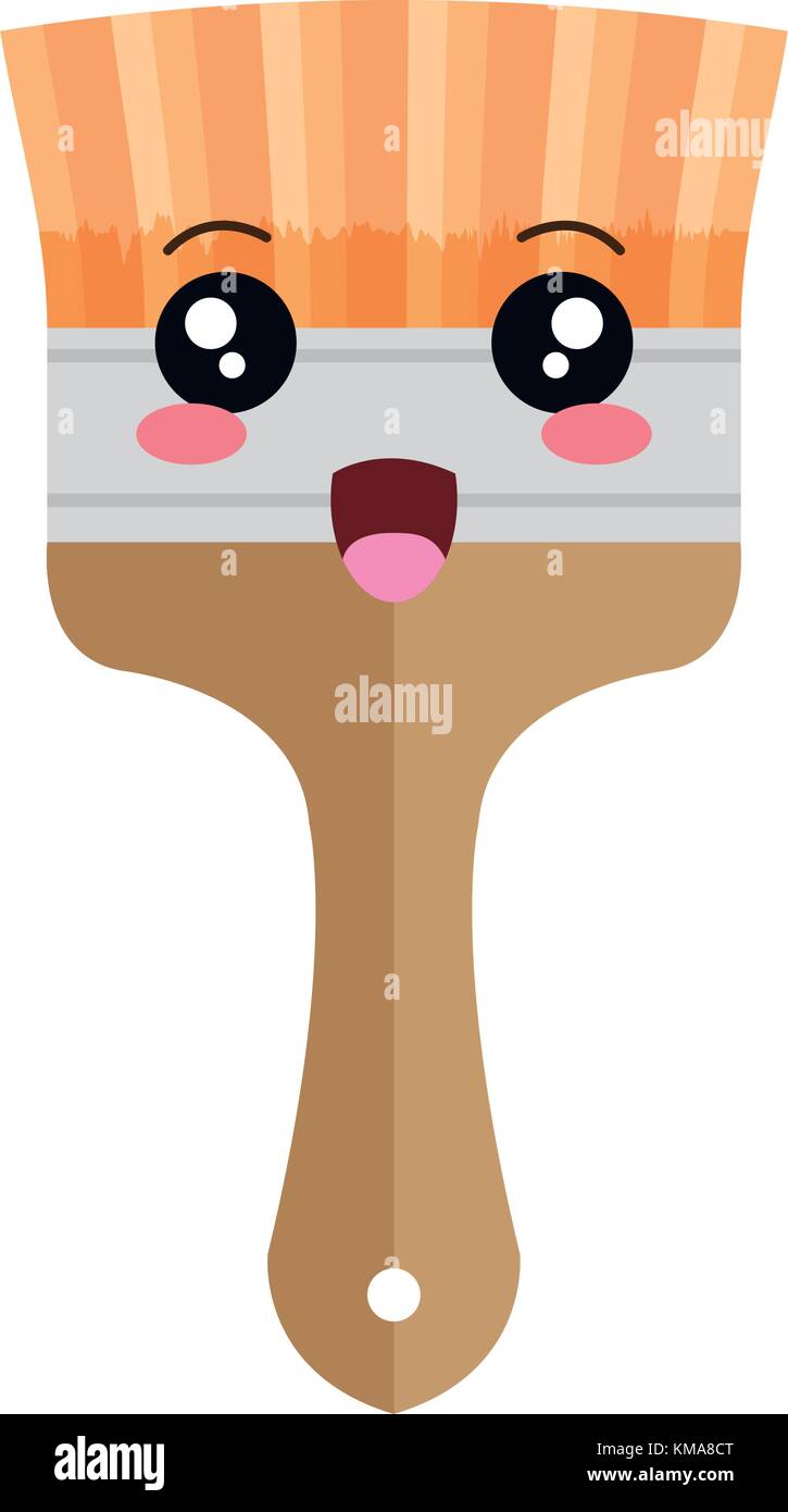 paint brush kawaii character Stock Vector Image & Art Alamy