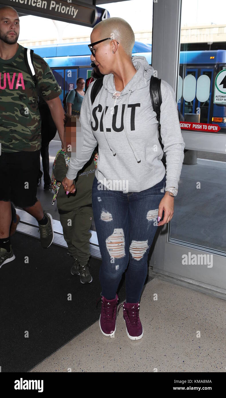 Amber Rose And Her Son Sebastian Depart From Los Angeles International