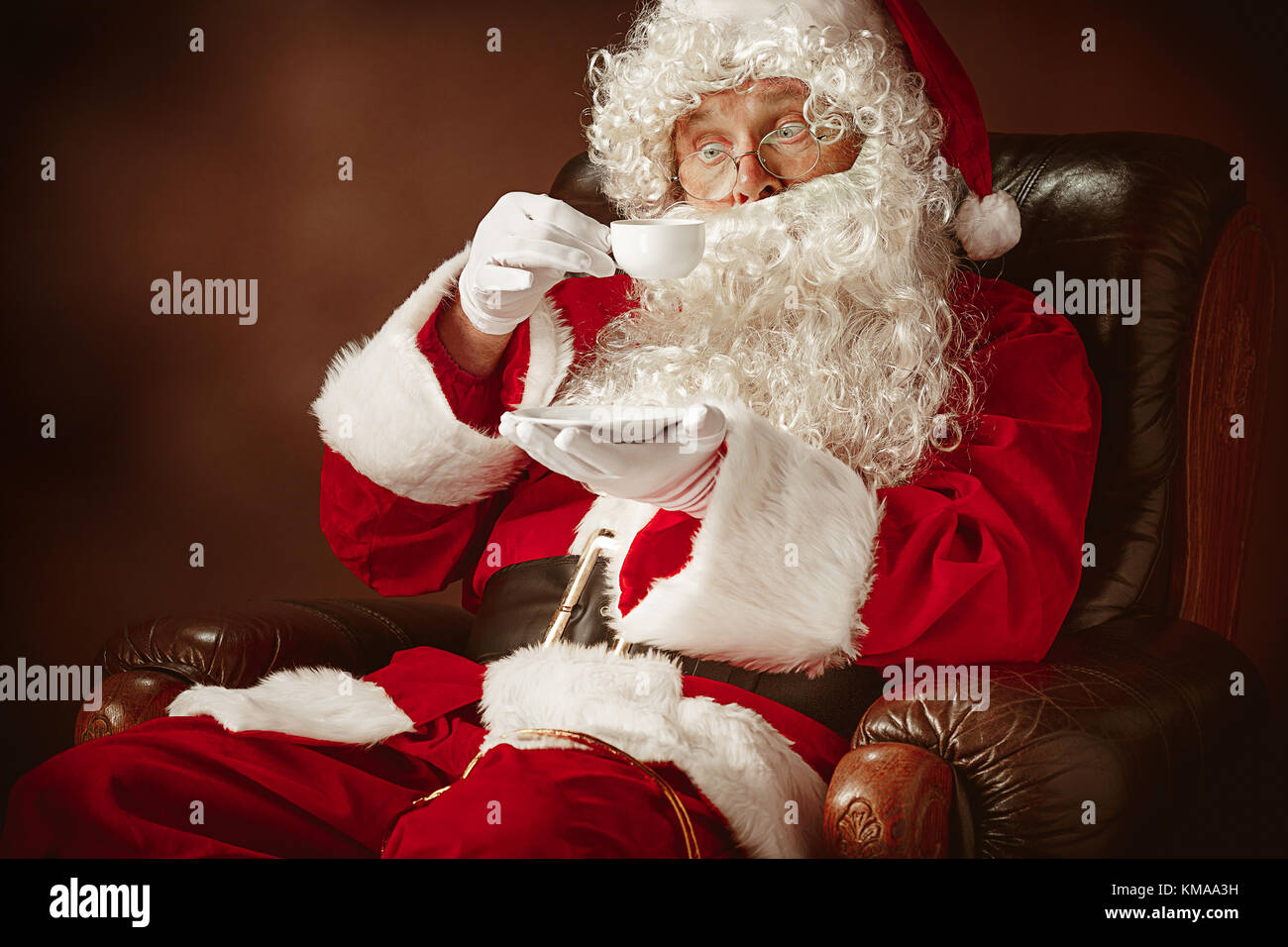 Portrait of Man in Santa Claus Costume Stock Photo - Alamy