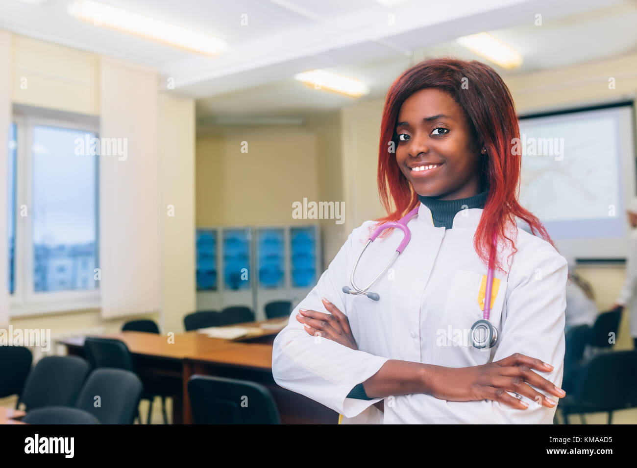 Black female doctor office sitting hi-res stock photography and images ...