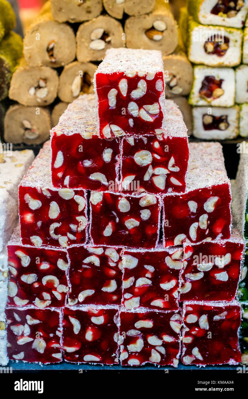 Turkish delight sweets made in Traditional style Stock Photo - Alamy