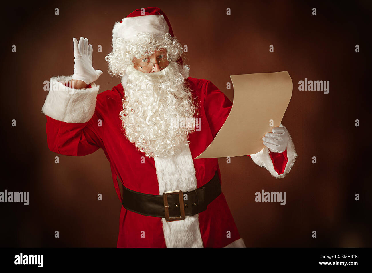 Portrait of Man in Santa Claus Costume Stock Photo - Alamy