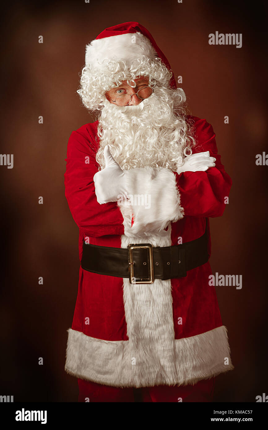 Portrait of Man in Santa Claus Costume Stock Photo - Alamy
