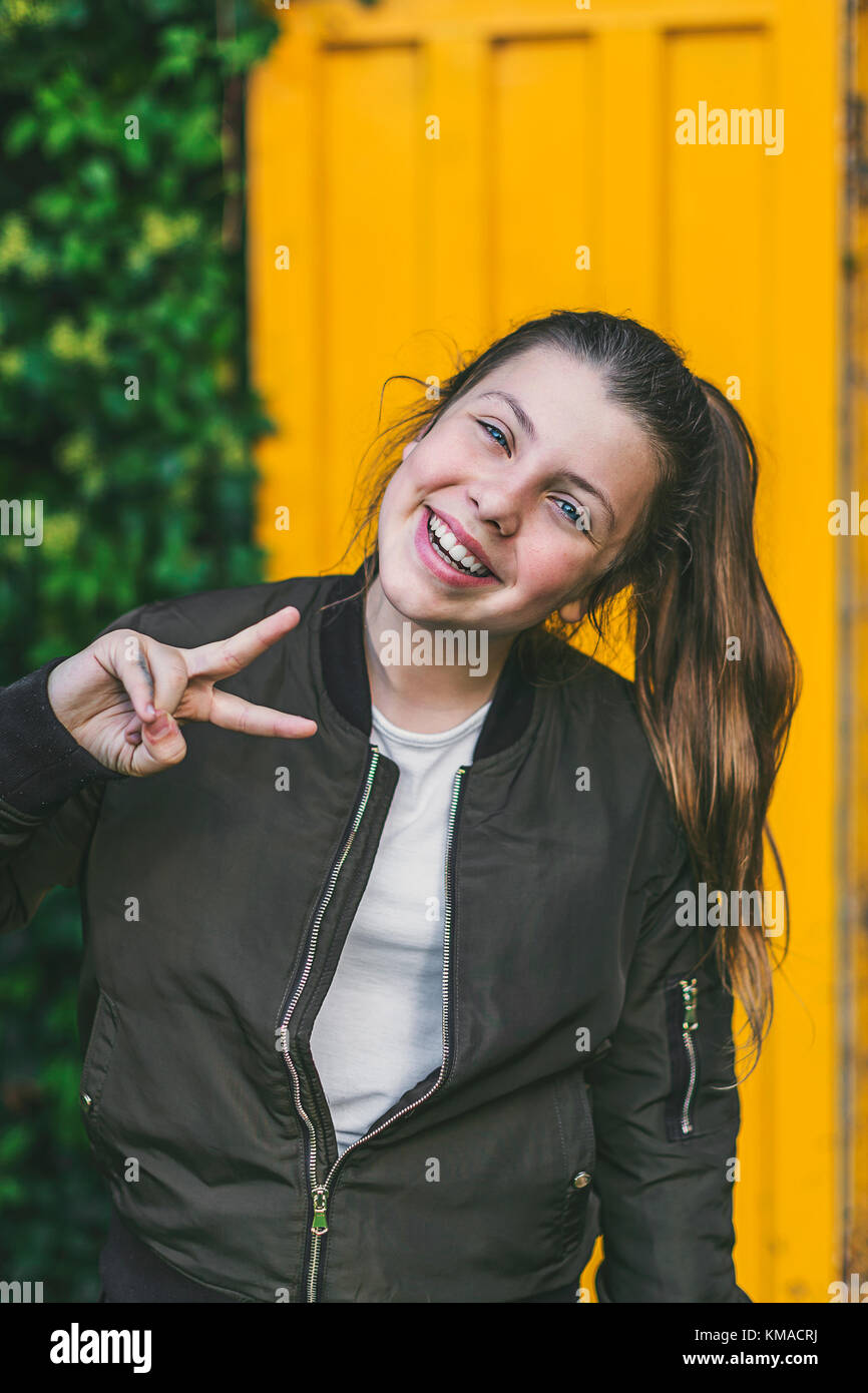 Happy Teenage Girl Stock Photo