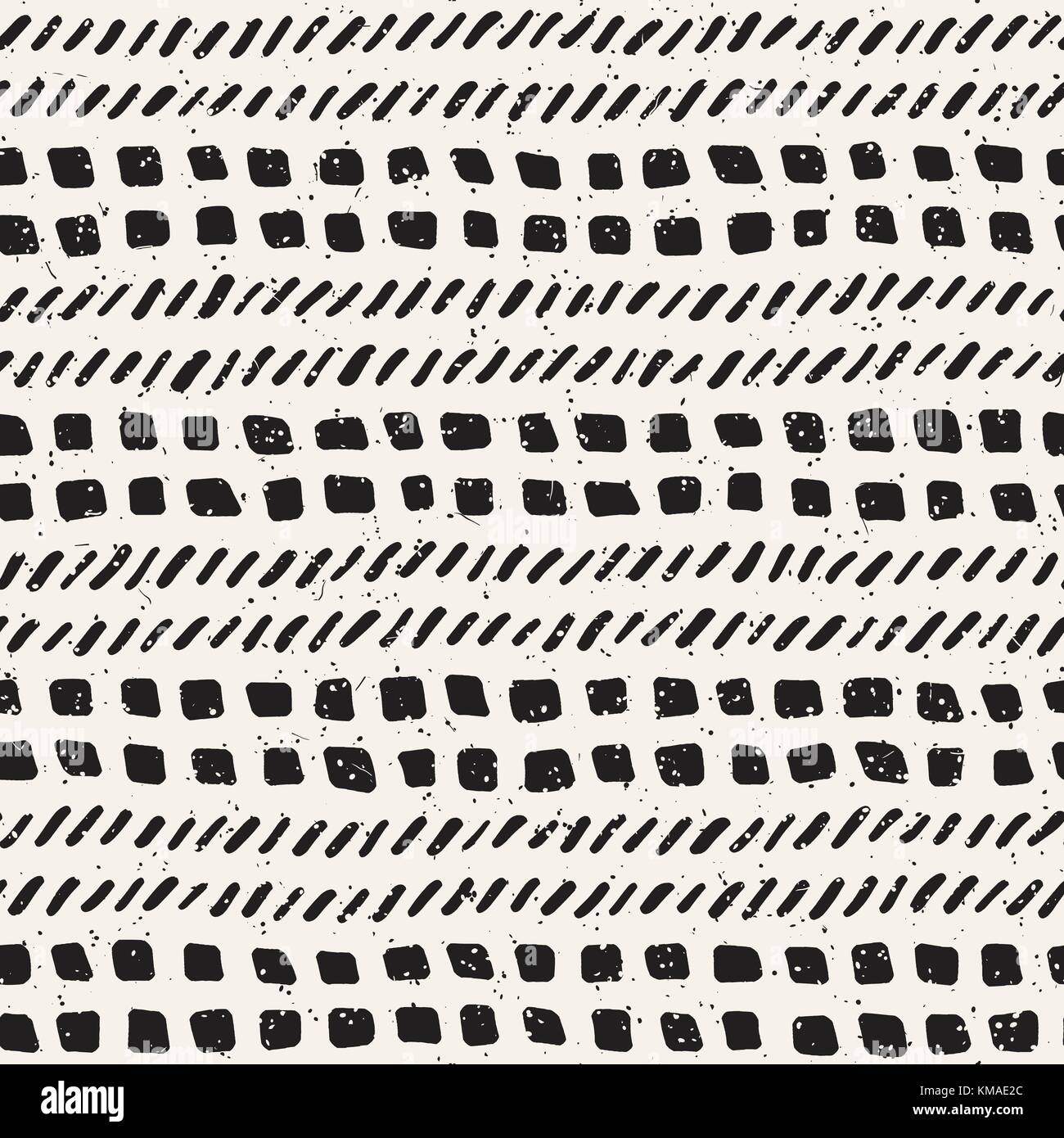 Seamless pattern with hand drawn brush strokes. Ink doodle grunge ...