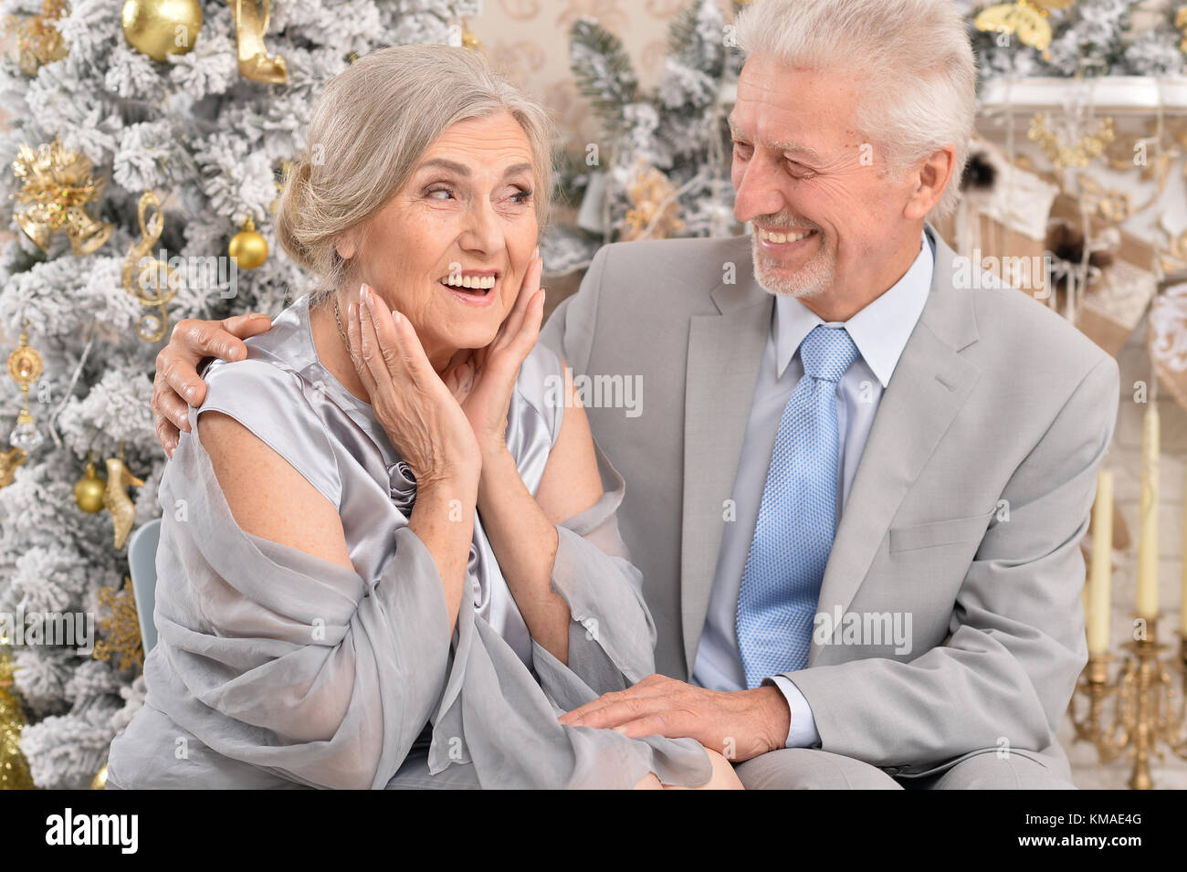 Elderly woman christmas tree hi-res stock photography and images - Alamy