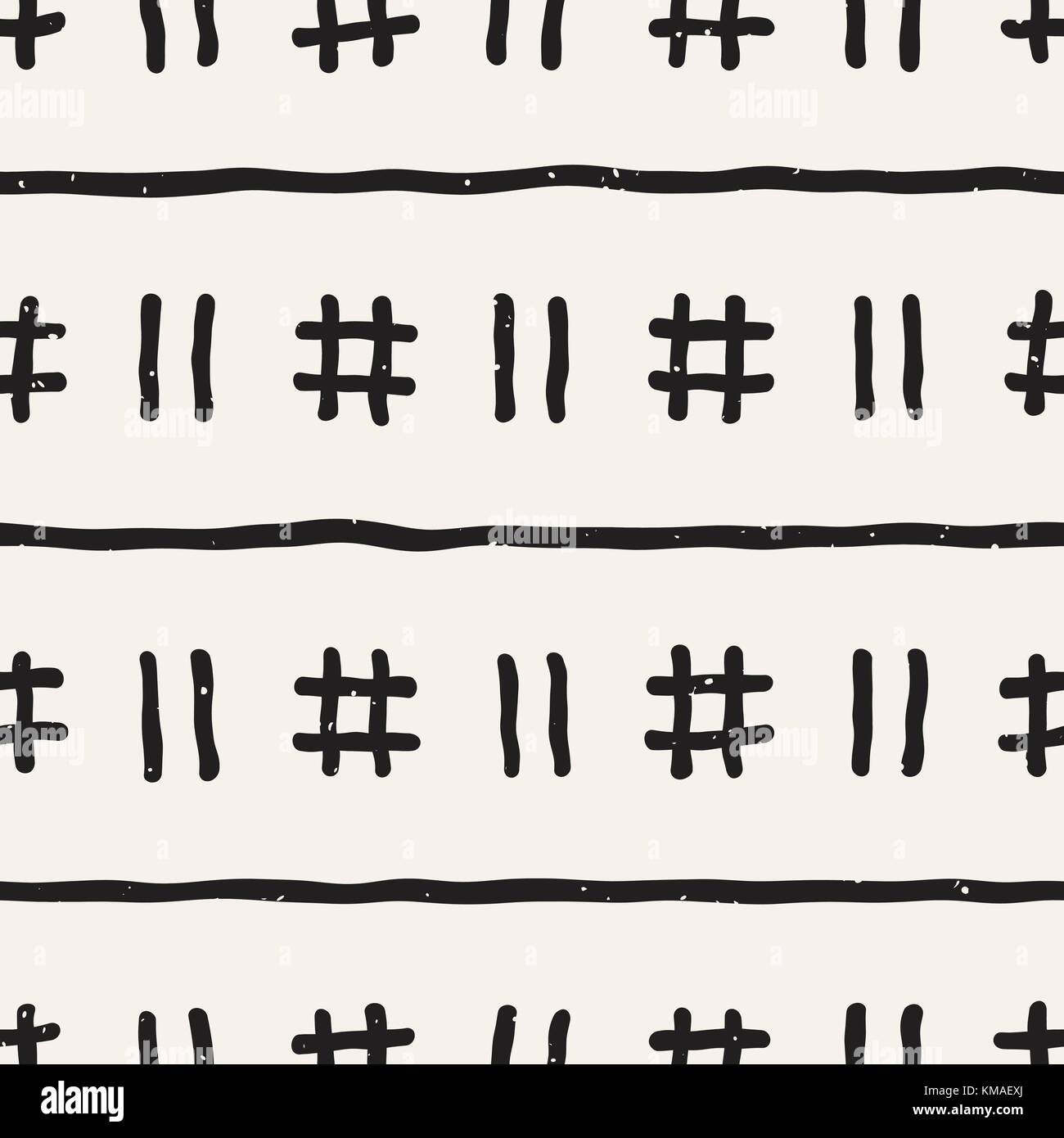 Seamless pattern with hand drawn lines. Abstract background with ...