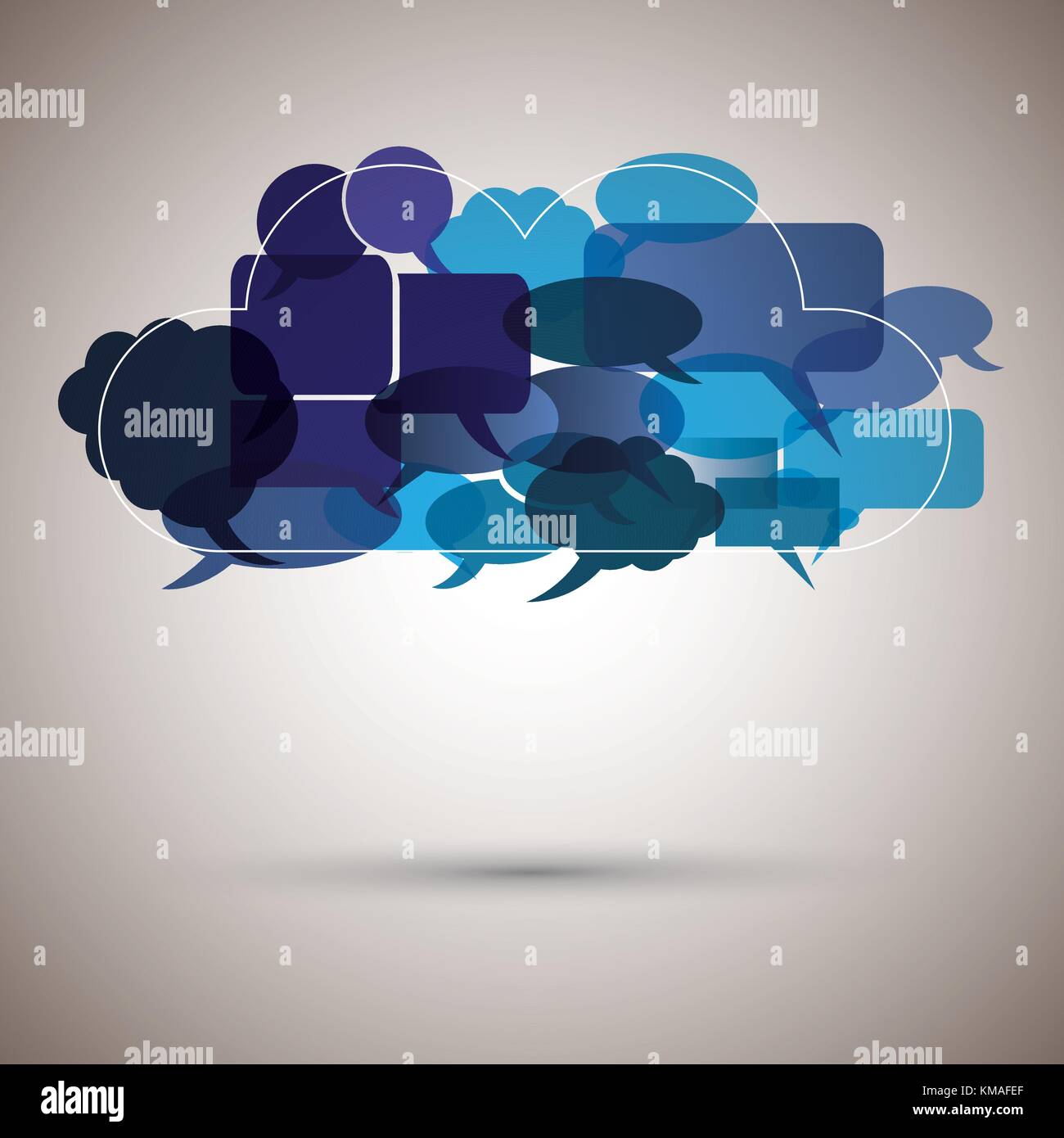 Blue Speech Bubble Cloud Made from Small Bubbles Stock Vector Image ...