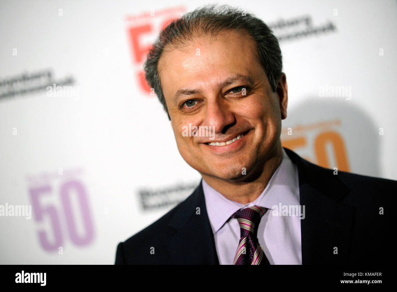 Preet Bharara attends 'The Bloomberg 50' Celebration at the Gotham Hall on December 4, 2017 in New York City. Stock Photo