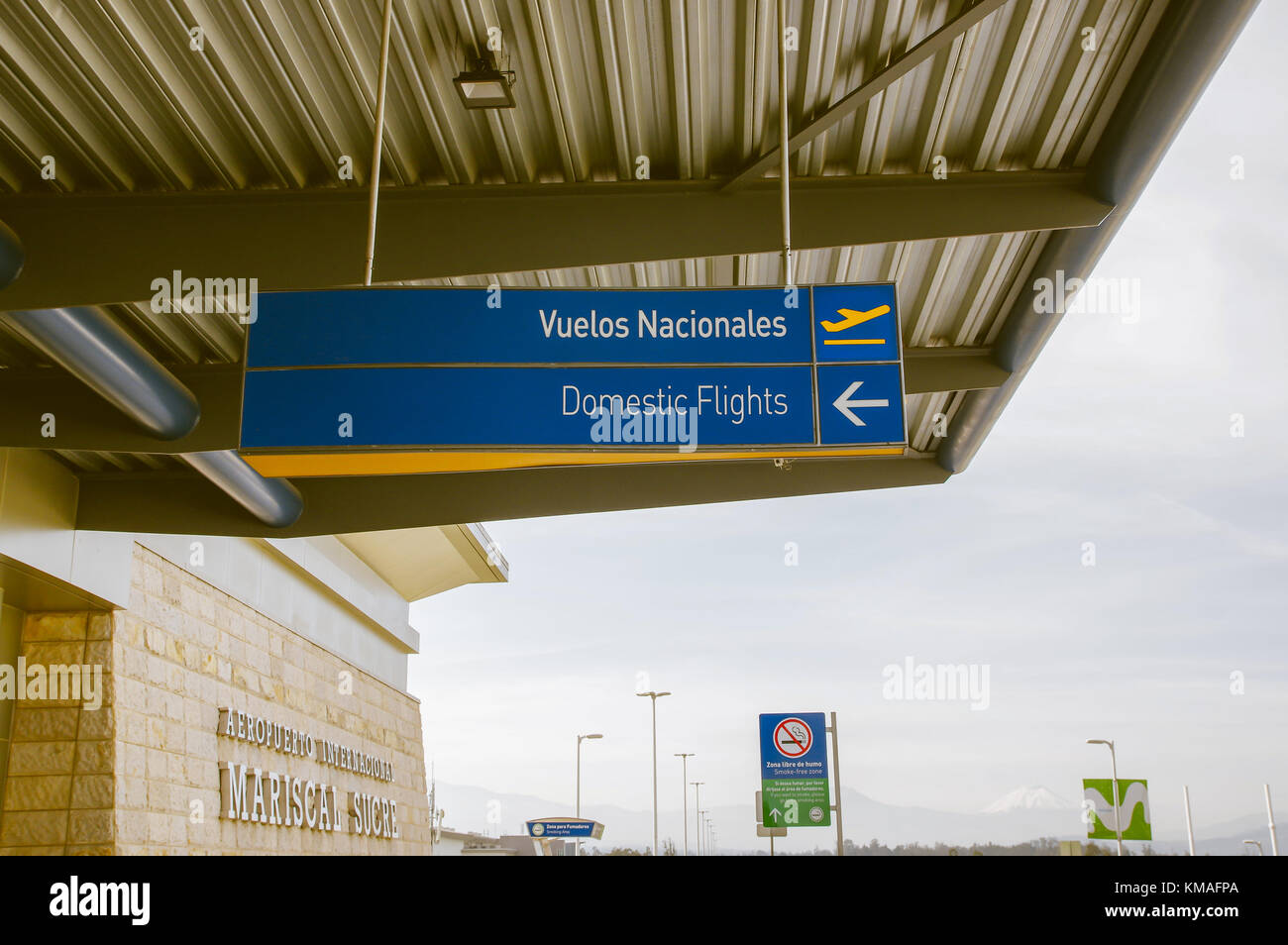 Quito Image Sign Quito, Ecuador - November 23 2017: Close up of informative sign of ...