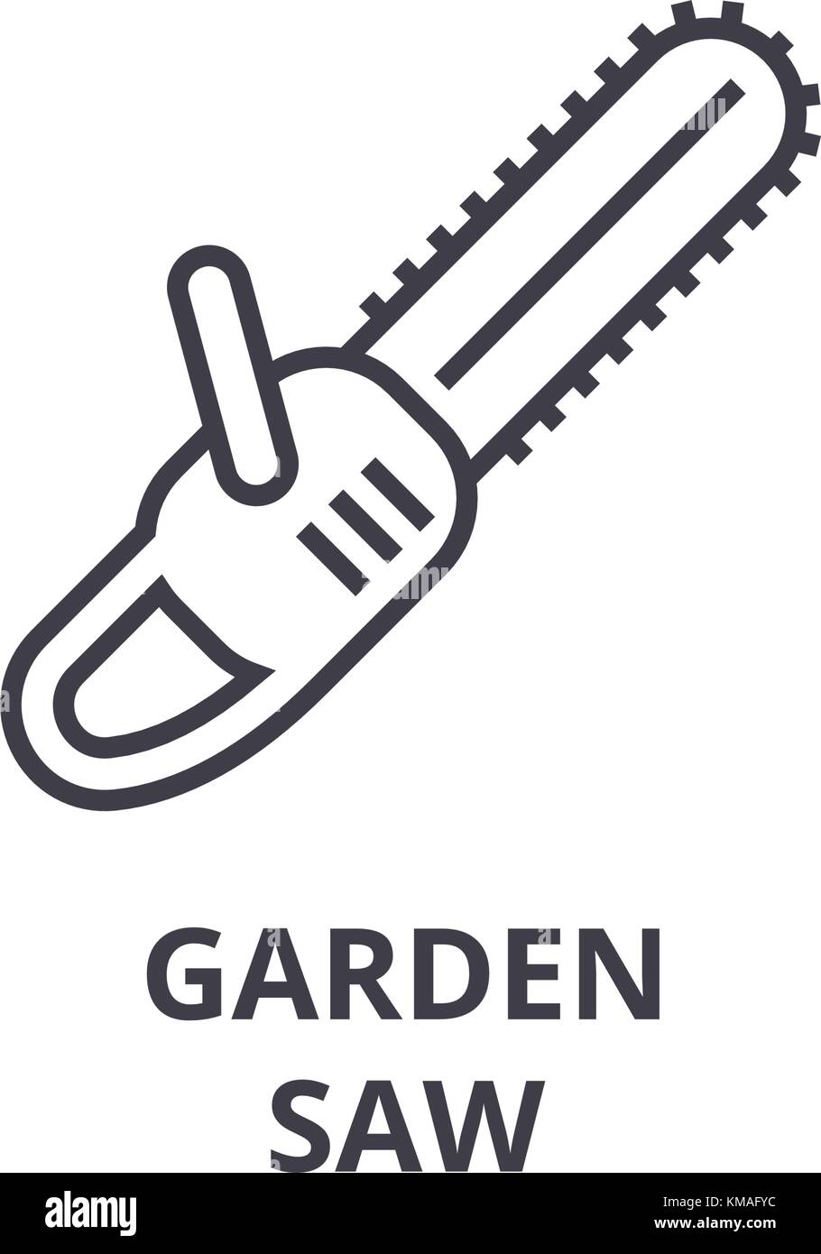 garden saw line icon, outline sign, linear symbol, vector, flat illustration Stock Vector