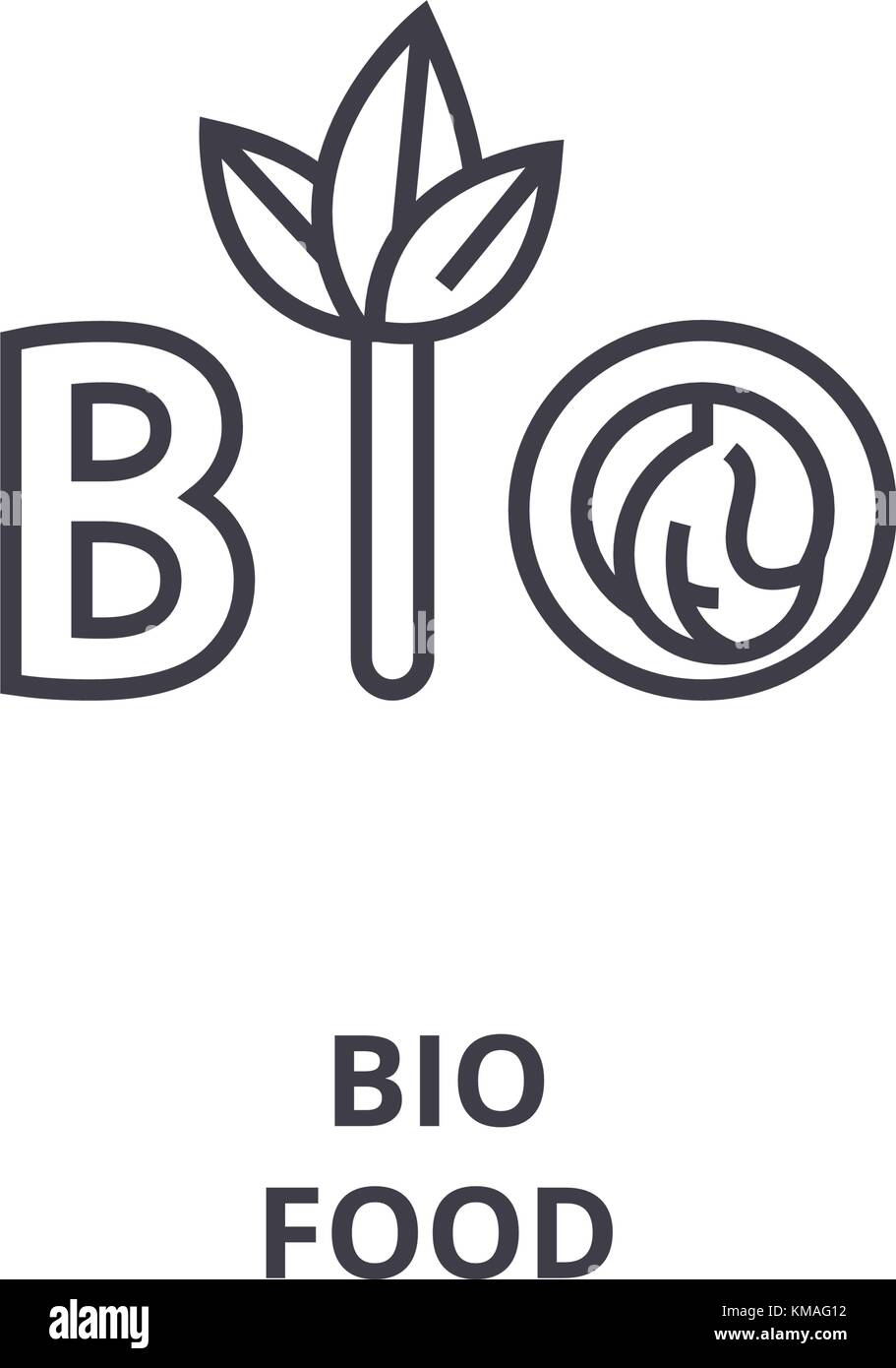 organic food line icon, outline sign, linear symbol, vector, flat ...