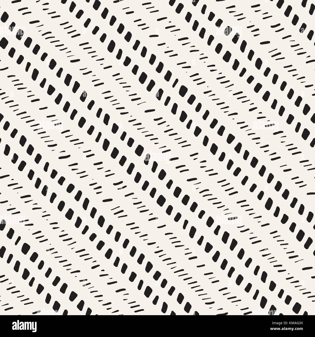 Seamless pattern with hand drawn brush strokes. Ink doodle grunge ...