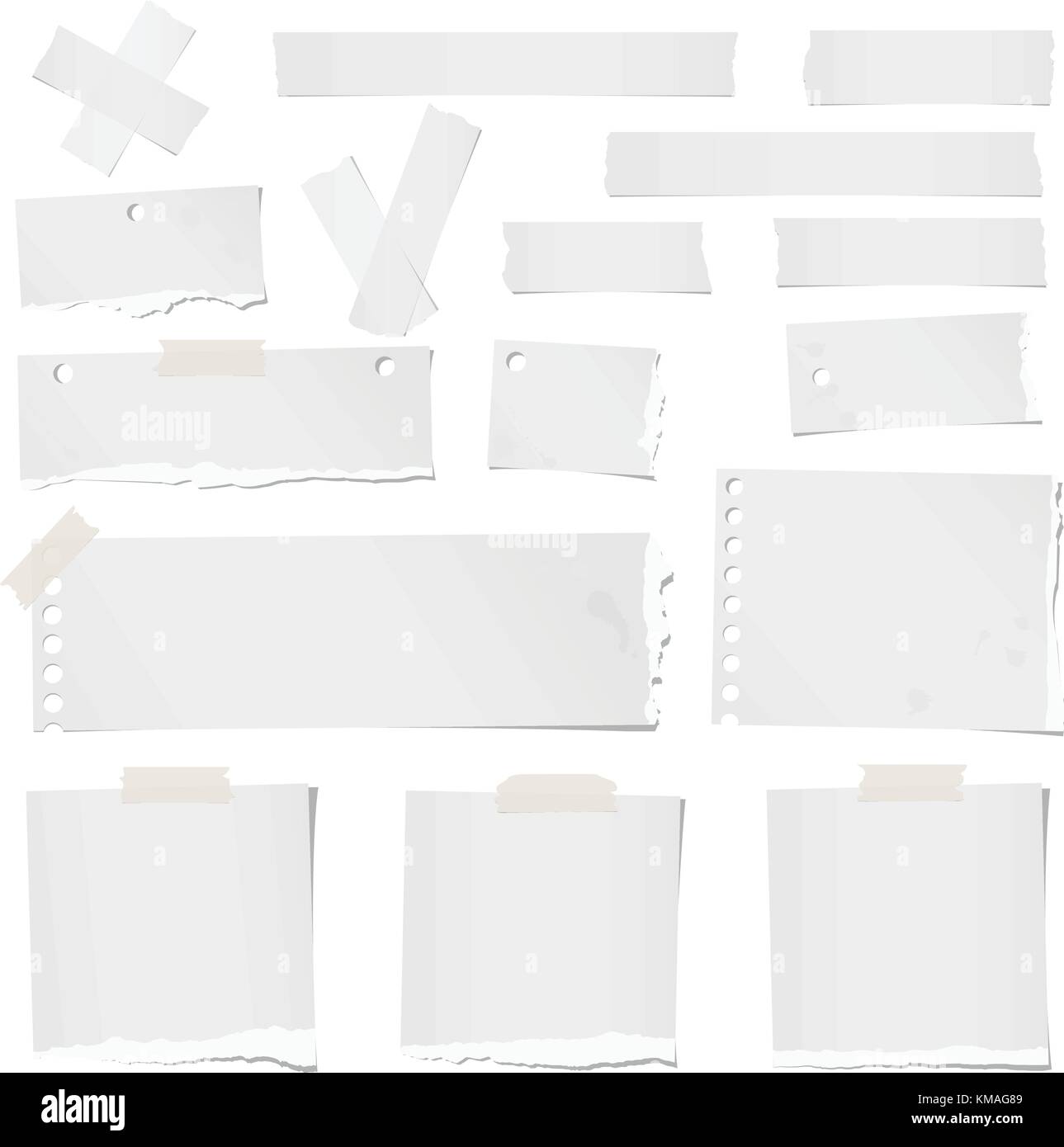 Ripped blank note, notebook, adhesive, masking tape paper for text or ...