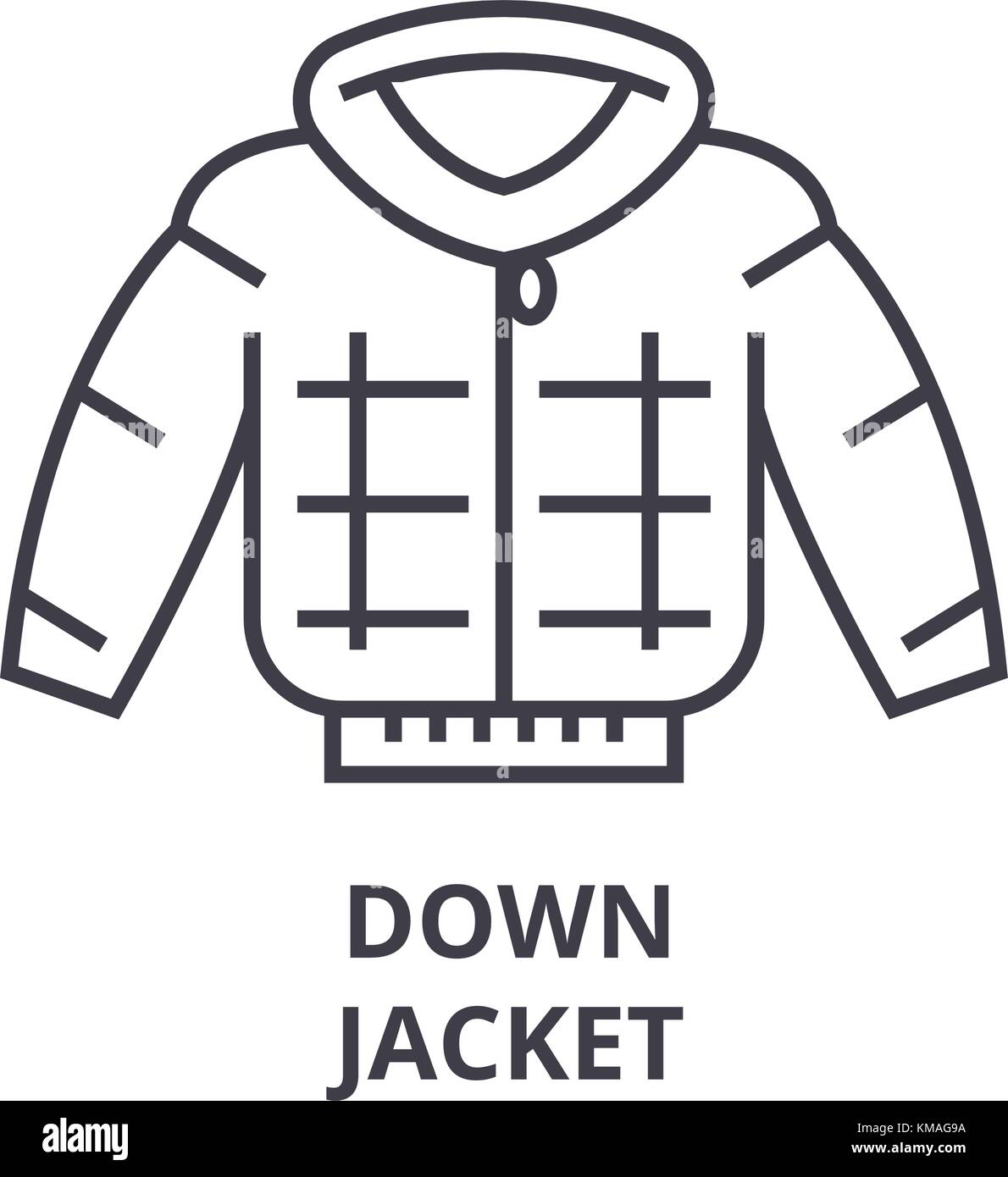 down jacket line icon, outline sign, linear symbol, vector, flat