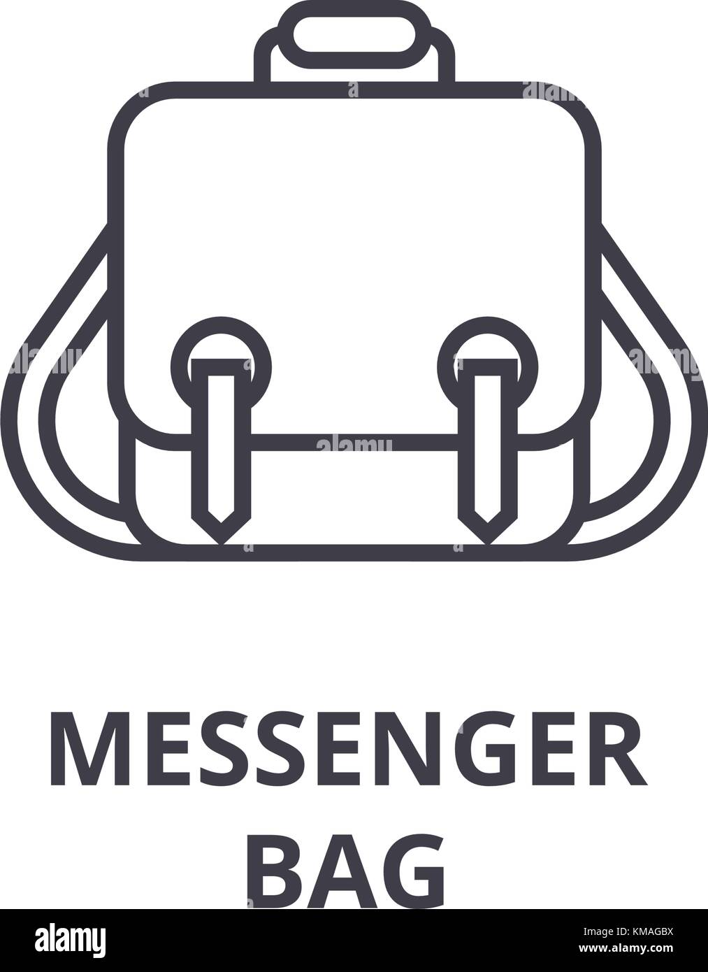 messenger bag line icon, outline sign, linear symbol, vector, flat
