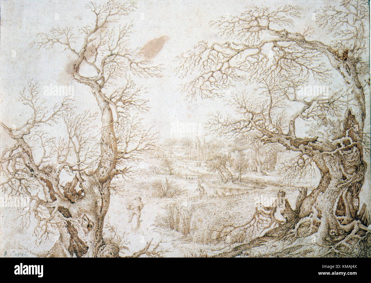 Jacob Savery I - Winter Landscape , 16th century Stock Photo