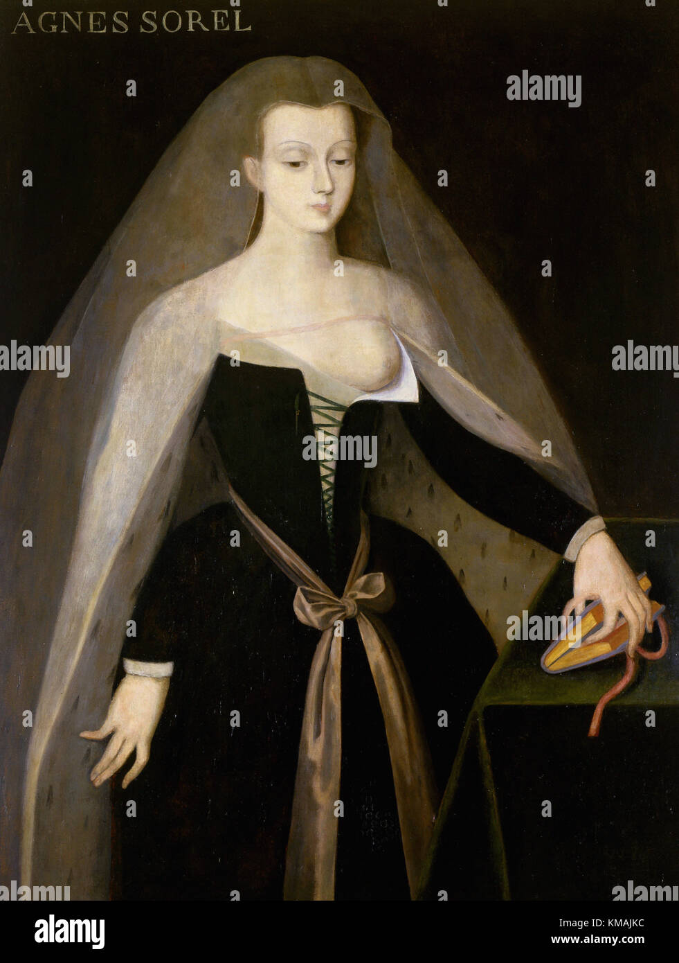 François Clouet -  Portrait of Agnès Sorel  -  16th century Stock Photo