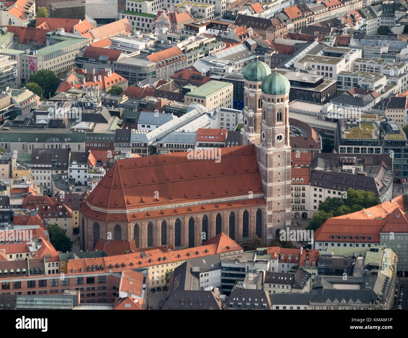 aerial view of Frauenkirche, Munich, Bavaria, Germany Stock Photo