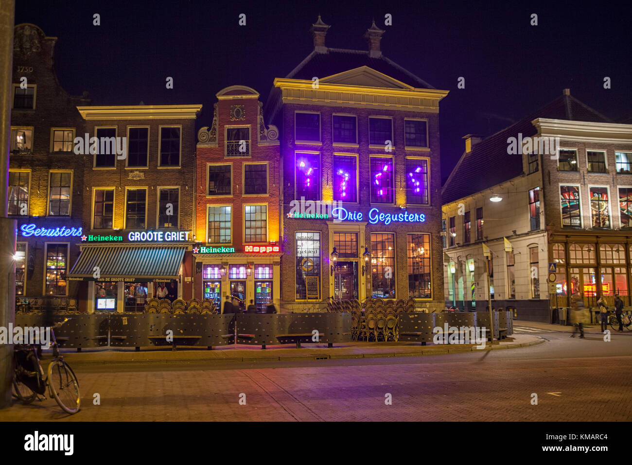 Groningen, The Netherlands with bars at night Stock Photo Alamy