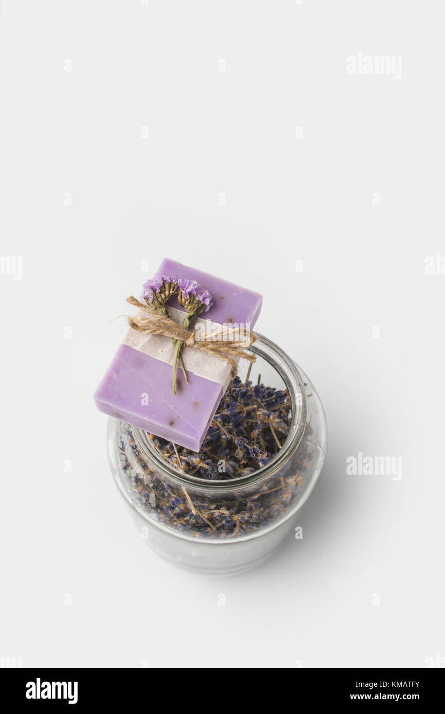 handcrafted lavender soap Stock Photo