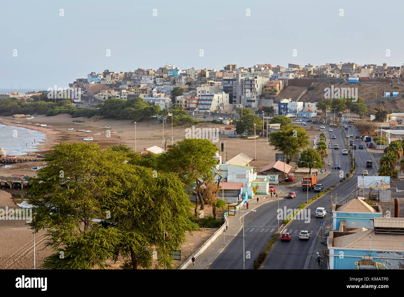 Aerial view of Praia, Santiago, Cape Verde (Cabo Verde), Africa Stock Photo