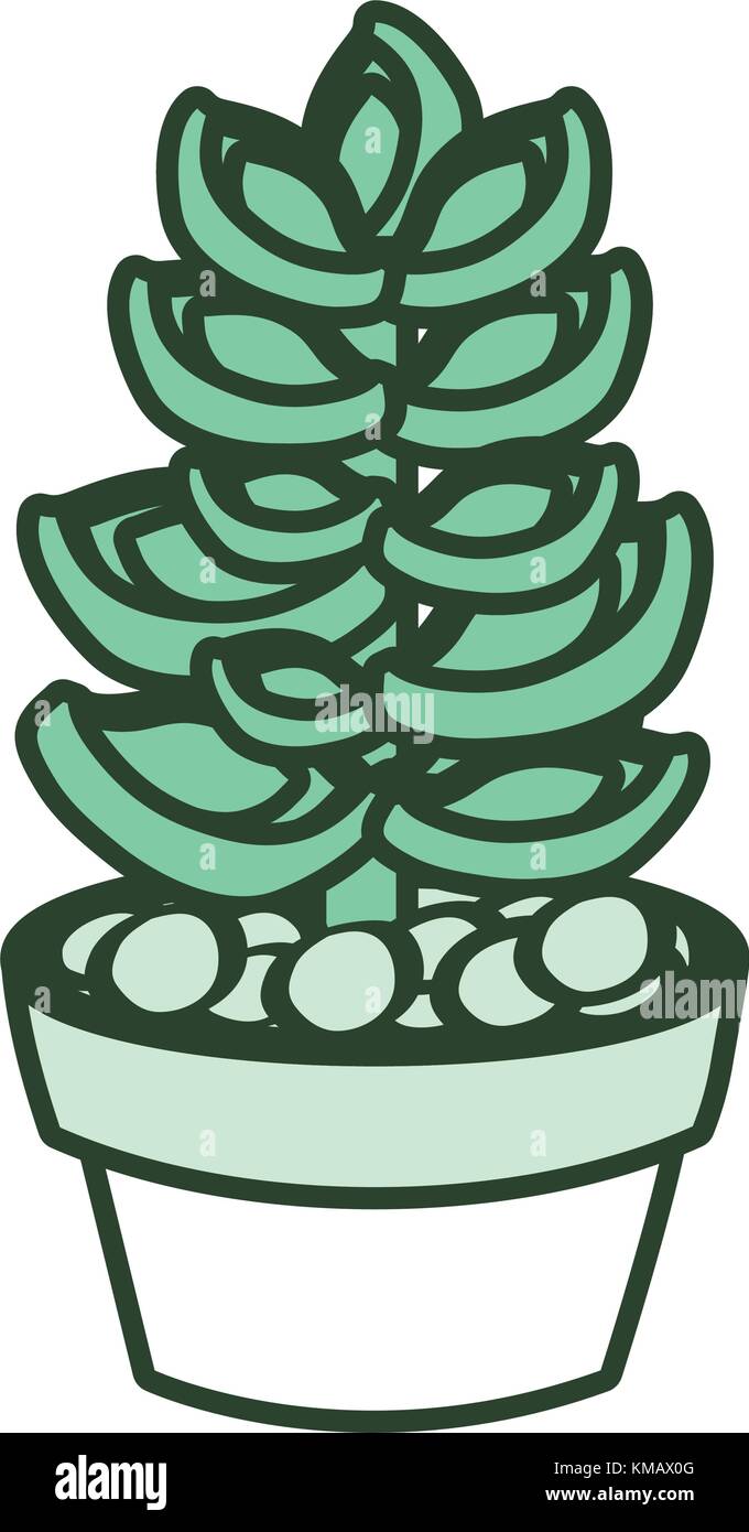 cartoon cactus in a pot Stock Vector