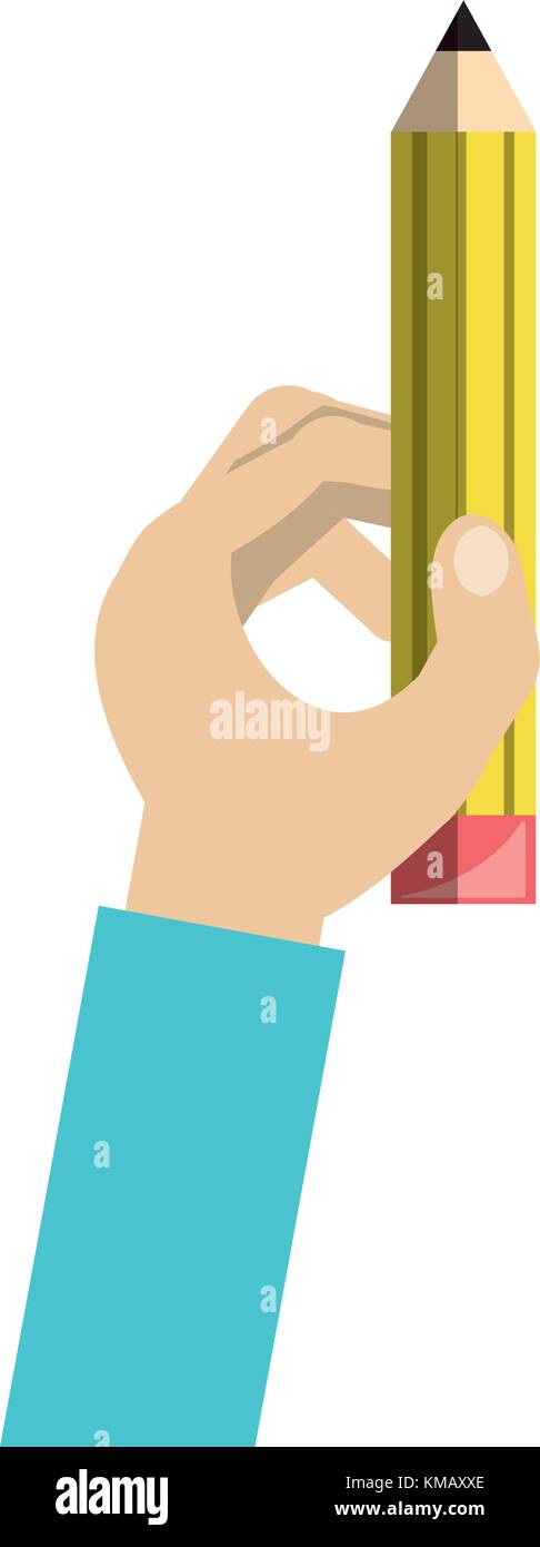 hand holding a pencil icon Stock Vector Image & Art - Alamy