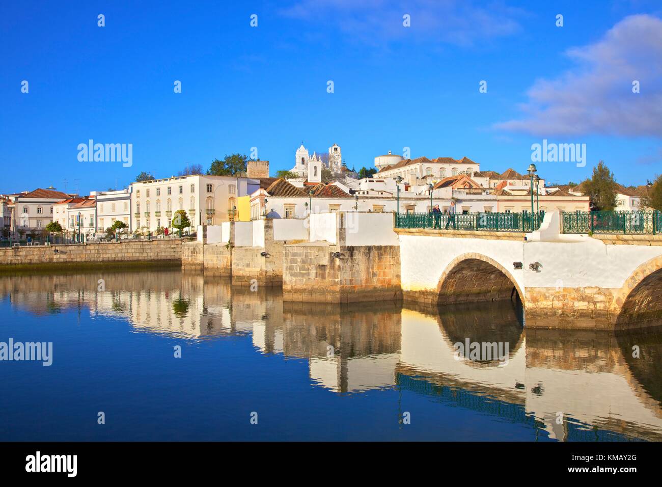 Roman Bridge, Tavira, Eastern Algarve, Algarve, Portugal, Europe Stock