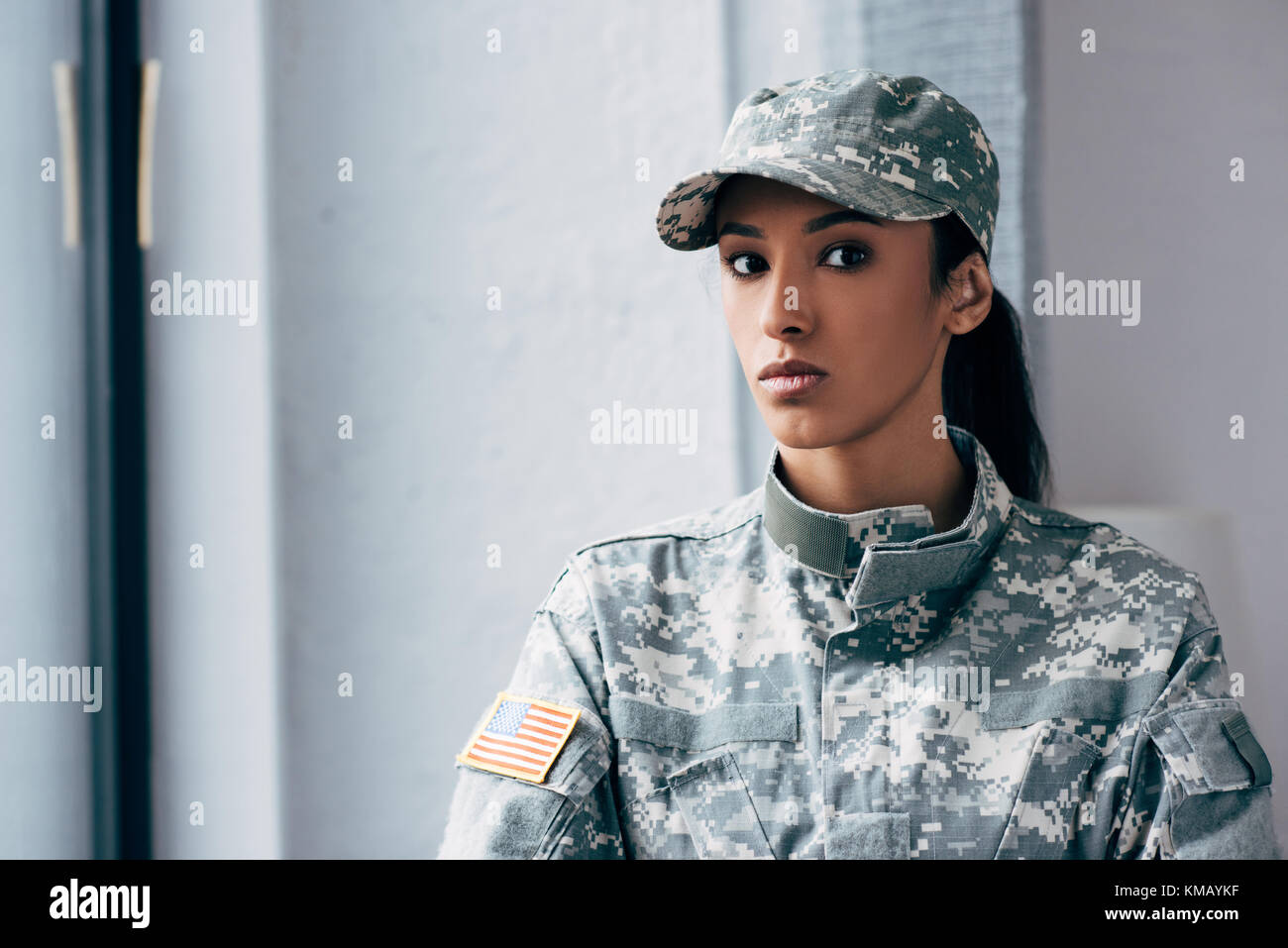 african american female soldier  Stock Photo