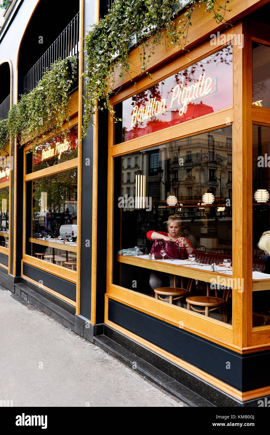 Bouillon Pigalle restaurant at Place Pigalle, Paris 18th, France Stock