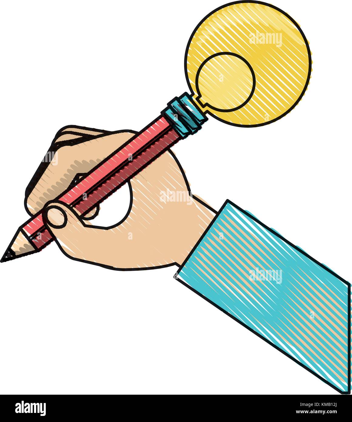 hand holding a pencil icon Stock Vector Image & Art - Alamy