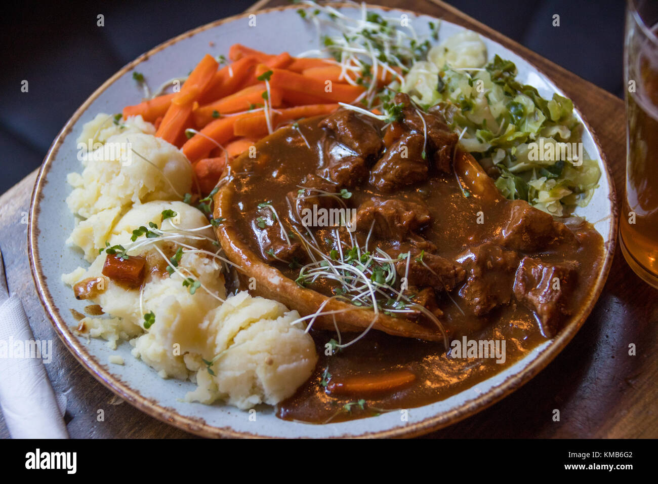 Beef and Guiness Pie at the Long Stone Irish Pub, Dublin, Ireland Stock