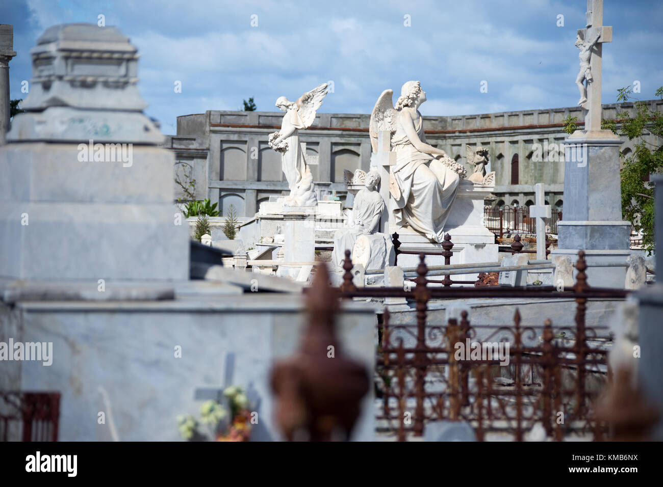 Cementerio la Reina, Historic Cemetery in Cienfuegos, Cuba Stock Photo