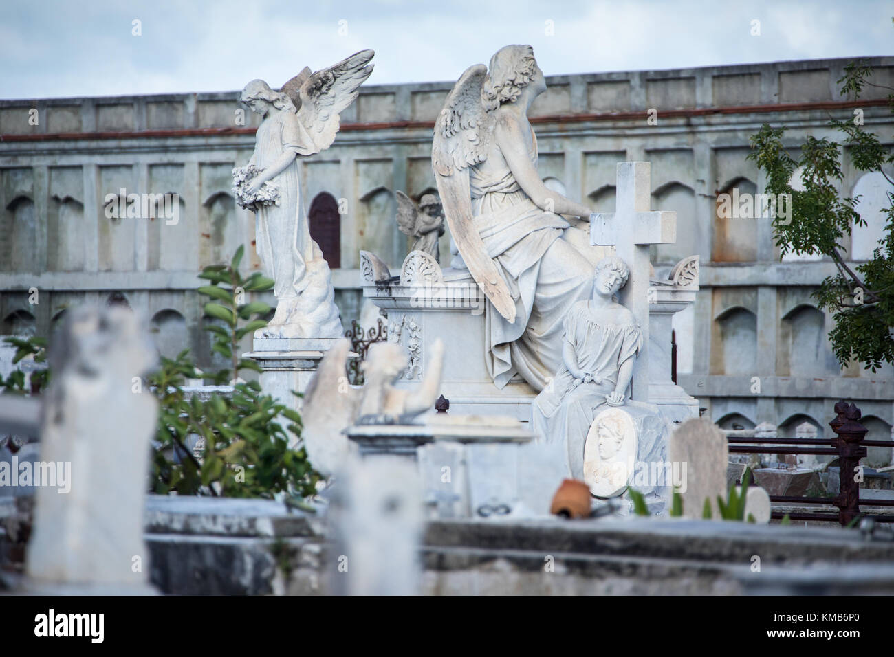'Sleeping Beauty', Familia Rumbaut, Cementerio la Reina, Historic Cemetery in Cienfuegos, Cuba Stock Photo