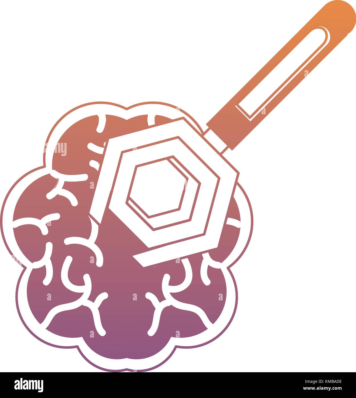 brain and spanner tool icon Stock Vector Image & Art - Alamy