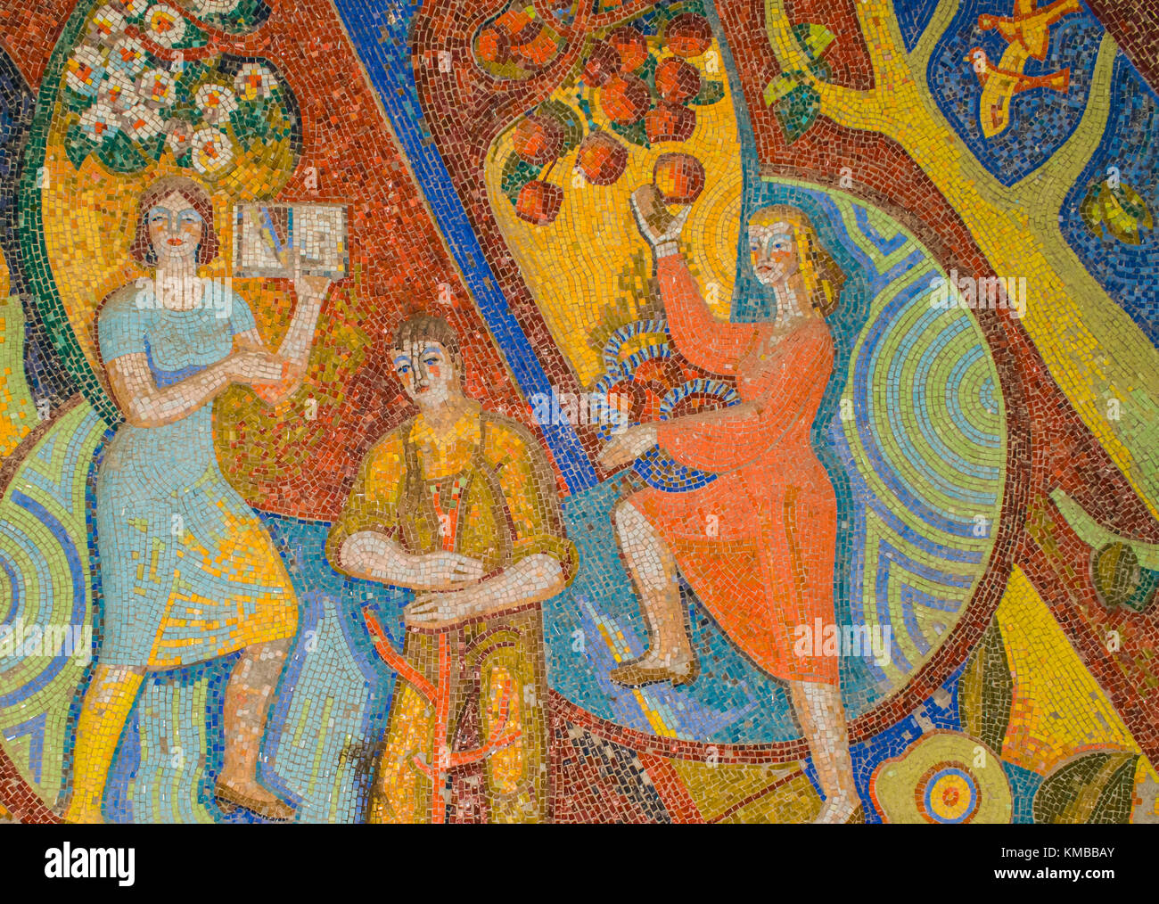 Art mosaic glass or seamless glass mosaic on the wall, glass mosaic